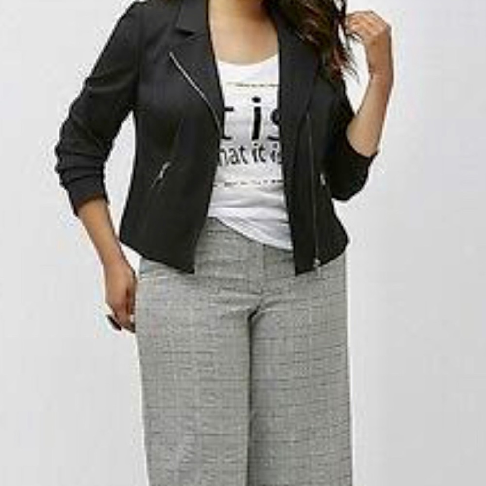 Lane Bryant Blue Ponte Moto Jacket
